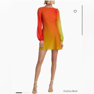 Ronny Kobo Size M Timbra Ombré Chiffon Minidress